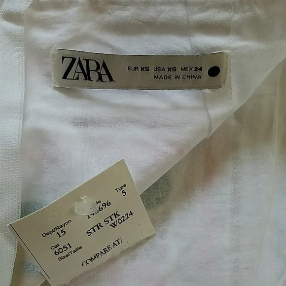 Zara NWOT Embroidered Light Cotton Skort - Picture 9 of 12